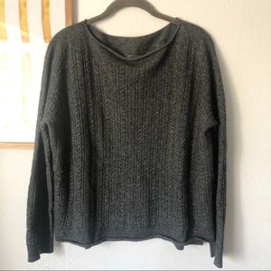 Vince Yak/Wool Grey Cable Knit Cropped Sweater